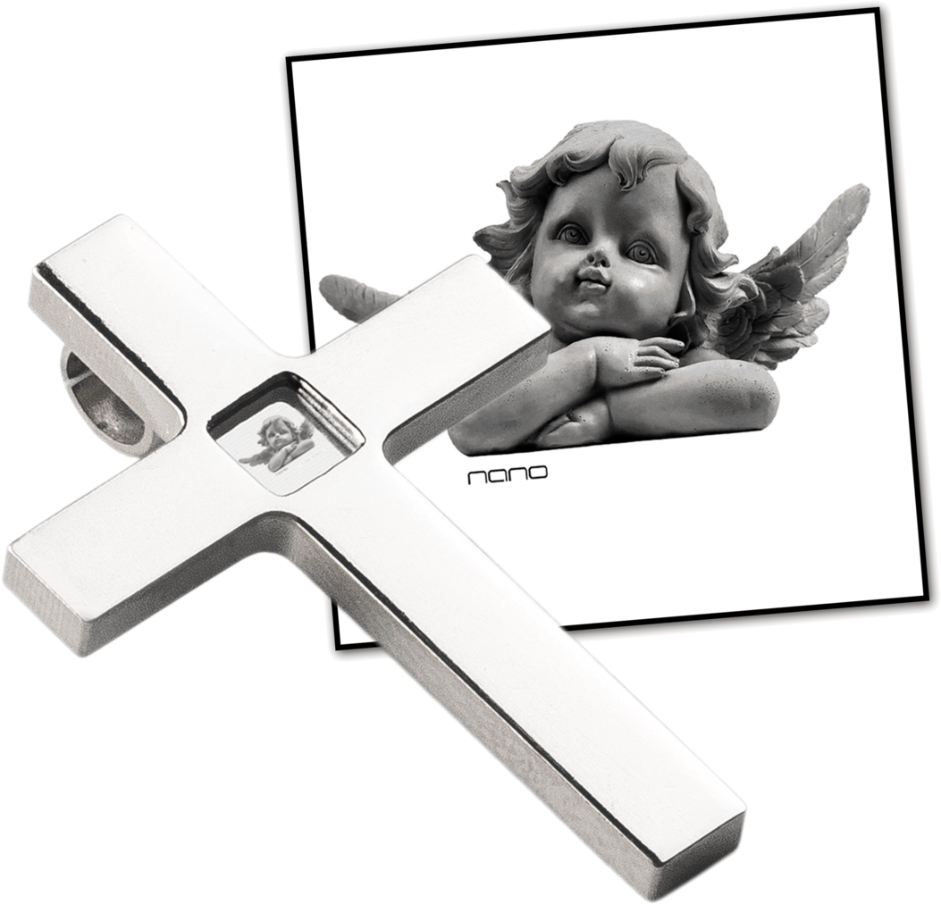 Nano Guardian Angel Pendant - Christian Cross (1080x1080), Png Download