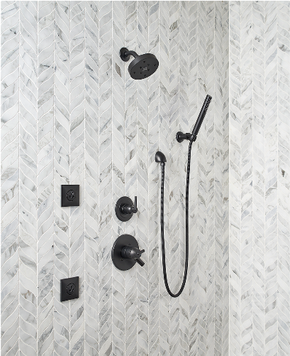 Champagne Toast Interlocking Tile - Calacatta Blanco Pattern Polished Marble Mosaic Tile (769x500), Png Download