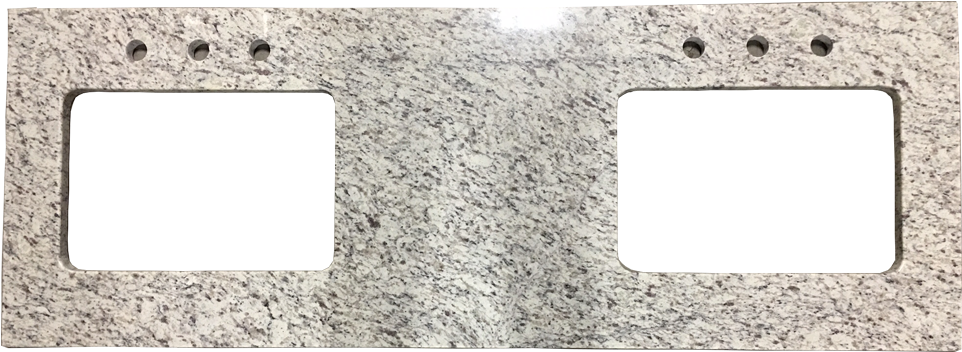 61” White Rose Double Vanity Top - Granite (1000x445), Png Download