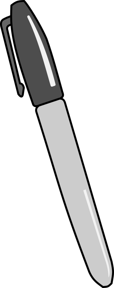 Clipart Black And White Library Onlinelabels Clip Art - Permanent Marker Clipart (397x1000), Png Download