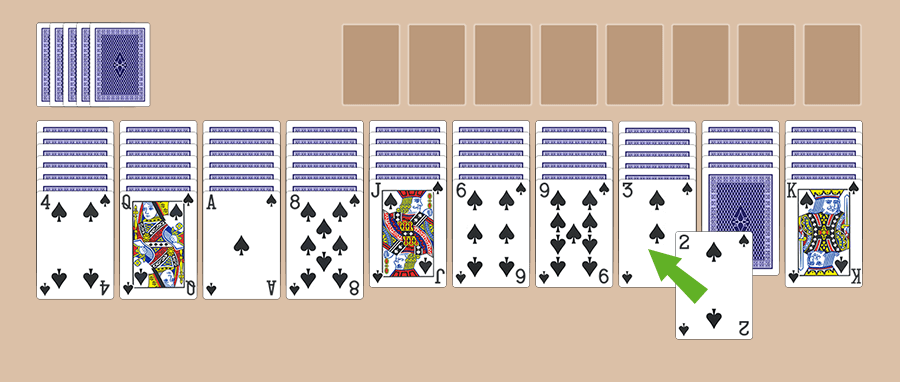 How To Play And Move Cards In The Spider Solitaire - Cartoon (900x382), Png Download