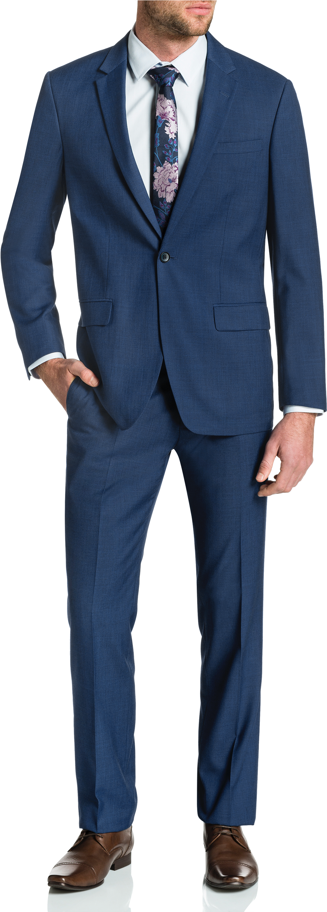 Download Blue Nixon 1 Button Suit - Calvin Klein Blazer Men Striped PNG  Image with No Background 