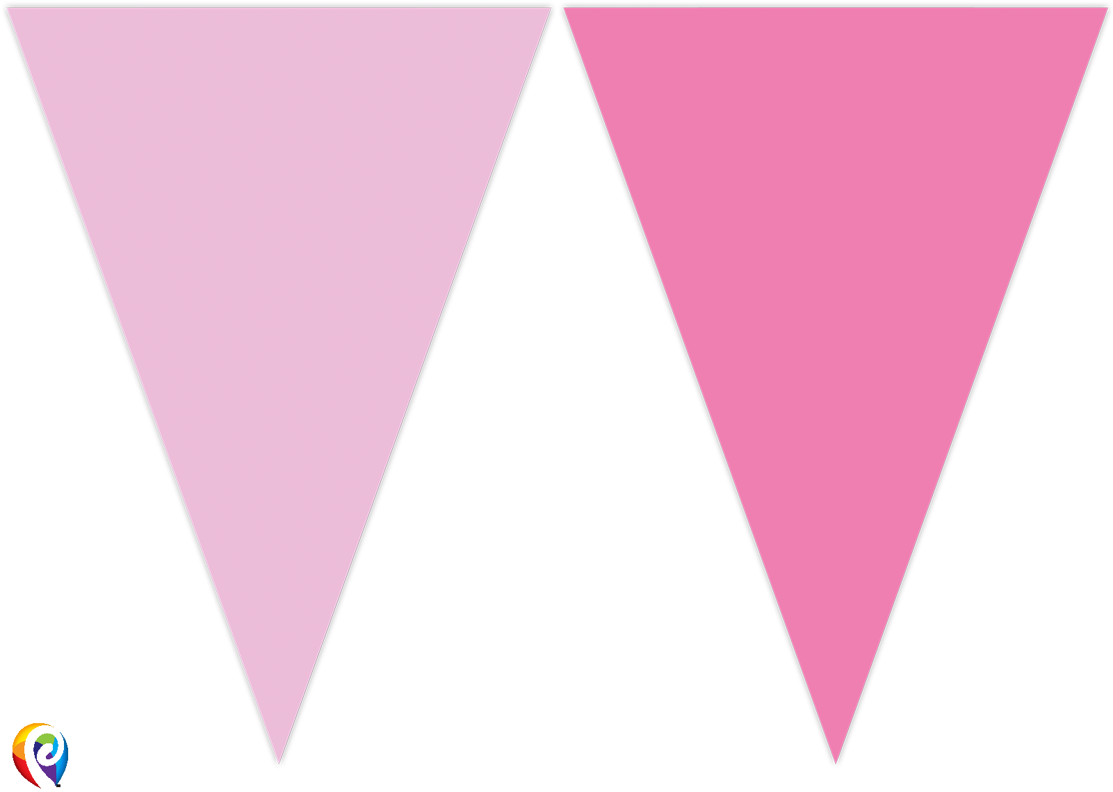 Pink Party Flag Bunting - Triangle (1600x1200), Png Download