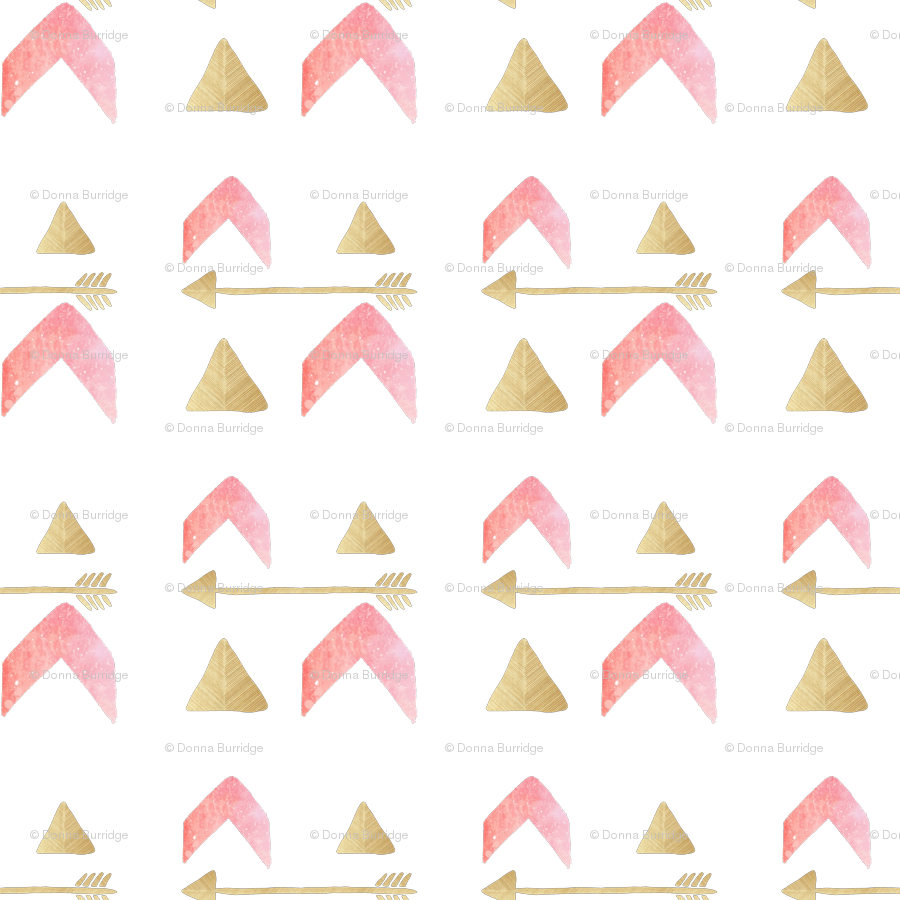 Tribal Pink Gold Arrows Fabric Wallpaper - Paper (900x900), Png Download