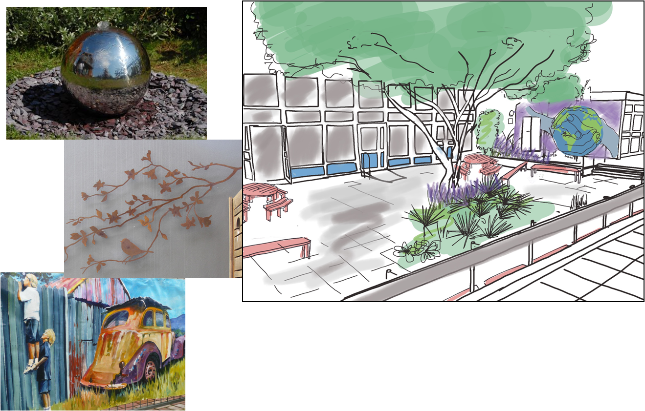 The Sunken Garden Beds We Plan To Enhance The 'mediterranean' - Tree (1319x842), Png Download