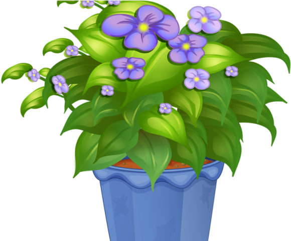 Flowerpots Clipart Flower Bed - Flower In Pot Png (640x480), Png Download