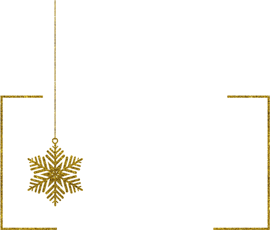 ❄ Frame Newyear Snowflake Glitter Background Ornament - Gold (1024x1024), Png Download