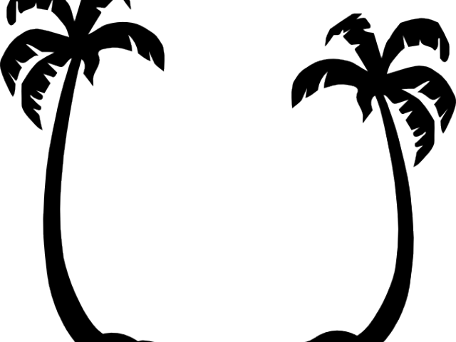 Original - Palm Tree Beach Silhouette (640x480), Png Download