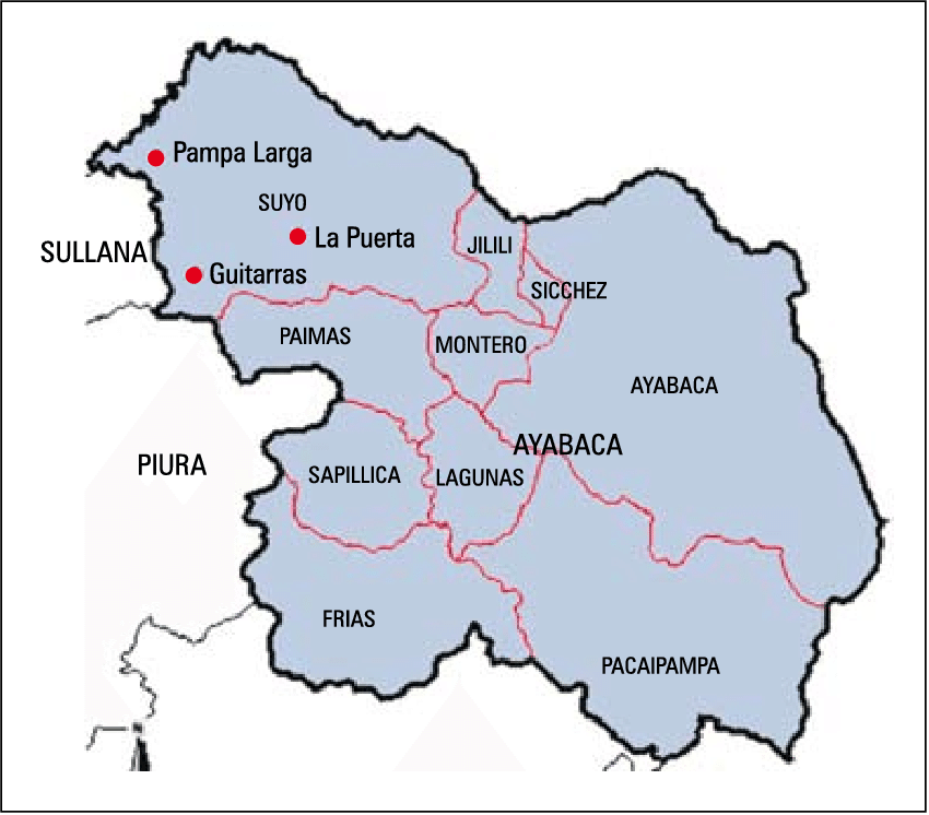 Mapa De Ayabaca -piura, Con Las Localidades Trabajadas - Atlas (850x746), Png Download
