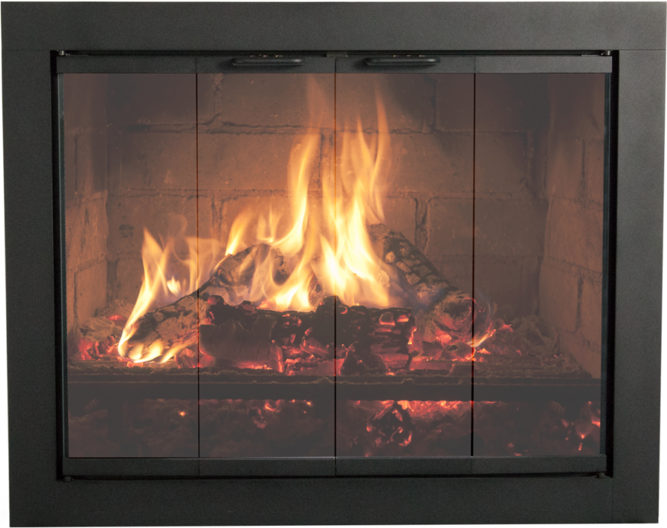 Fireplace Sliding Glass Doors (970x970), Png Download