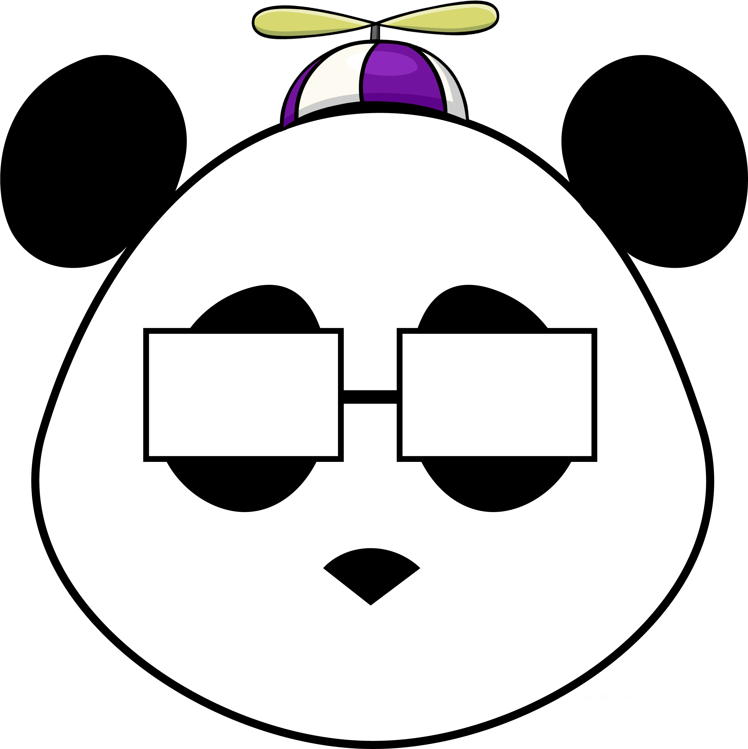 Smart Panda Propeller Hat (2938x3175), Png Download