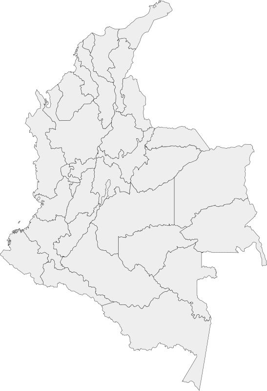 Administrative Divisions Of Colombia - Outline Of Colombia Bogota (547x800), Png Download