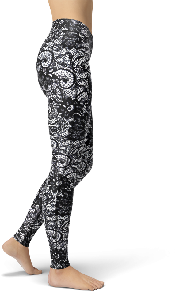 Catrina Black Lace - Leggings (1024x1024), Png Download