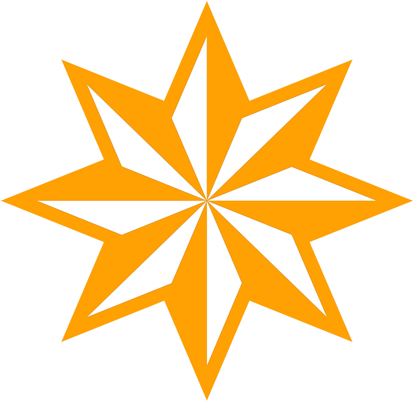 8-pointed Star Orange - 8 Point Star Clipart (827x827), Png Download
