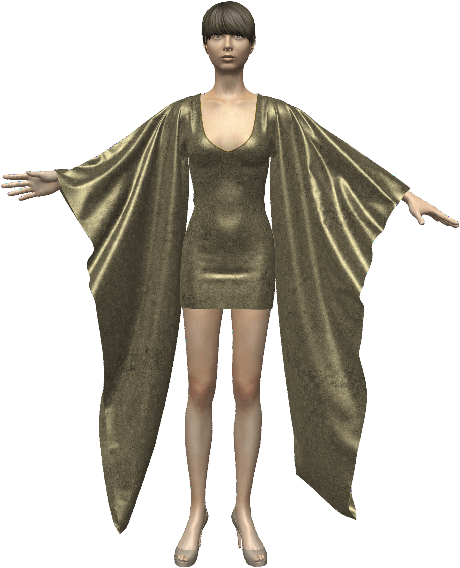3d Kimono Dress Marvelous Designer Clothes Garments - Cape (993x1199), Png Download