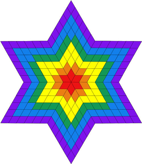 6 Point Star Quilt Pattern - Korean Province Flags (620x620), Png Download