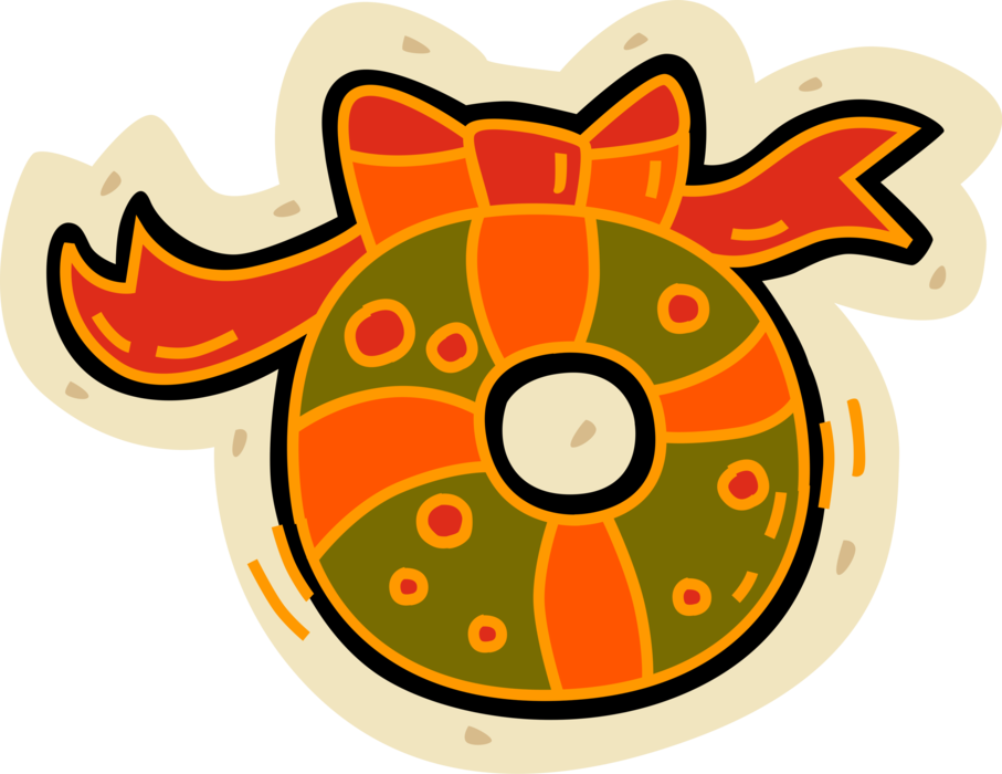 Vector Illustration Of Festive Season Christmas Wreath (907x700), Png Download