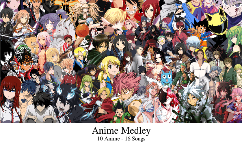 Anime Medley - Anime Crossover (850x1100), Png Download