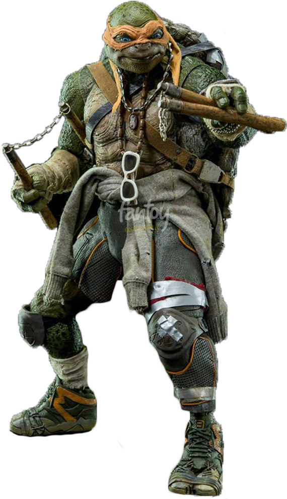 Teenage Mutant Ninja Turtles - Tartaruga Ninja Michelangelo Filme (800x1000), Png Download
