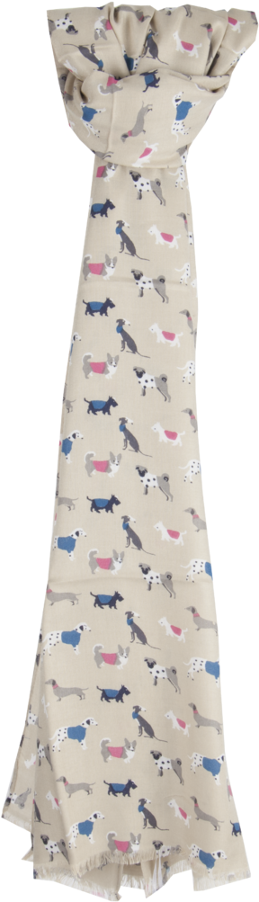 Stone Dog Print Scarf - Squirrel (332x1080), Png Download