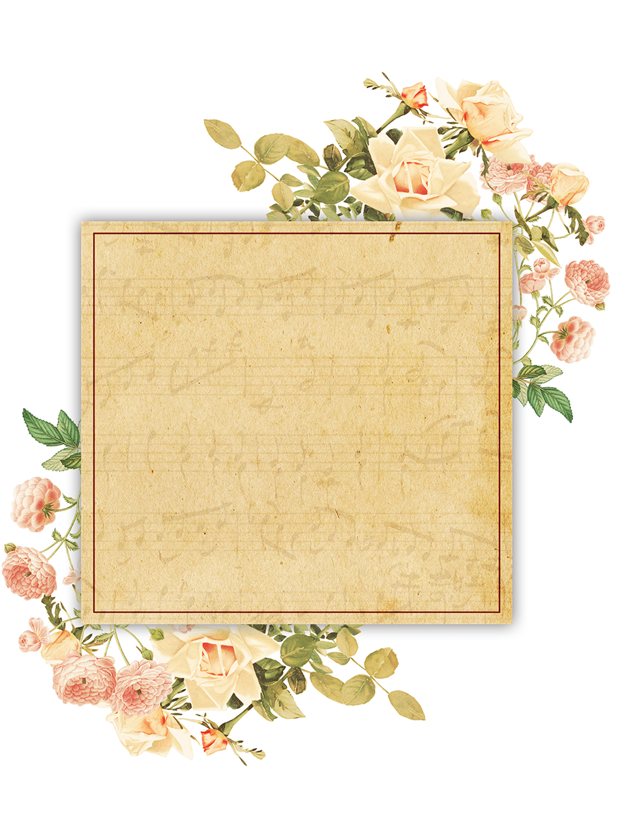 Download - Vintage Frame Floral Png (1200x1200), Png Download
