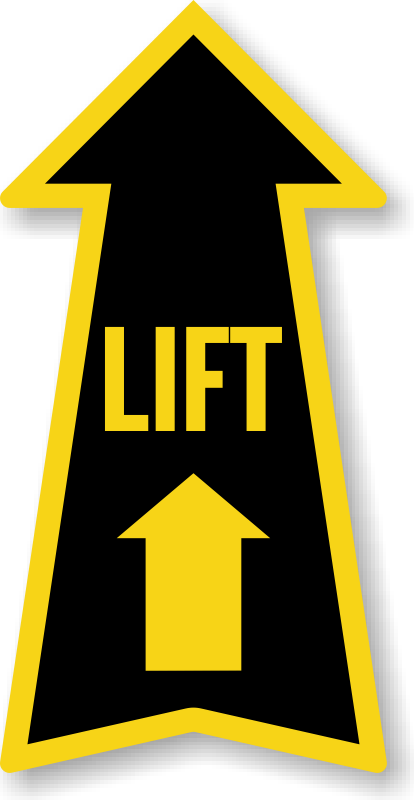 Arrow Safety Label - Lifting Symbol (414x800), Png Download