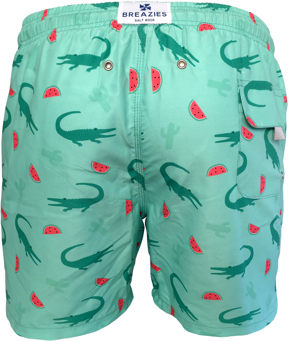 Crocs & Melons - Board Short (1060x1148), Png Download