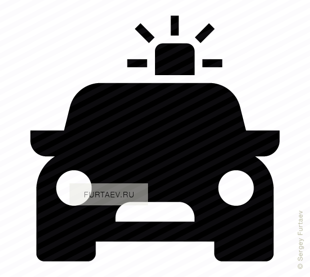 Vector Icon Of Police Car - Illustration (620x553), Png Download