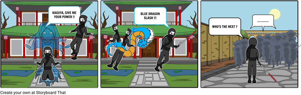 The Blue Dragon Ninja - Cartoon (1164x385), Png Download