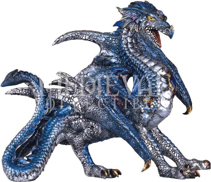 Roaring Blue Dragon Statue - Dragon (688x688), Png Download