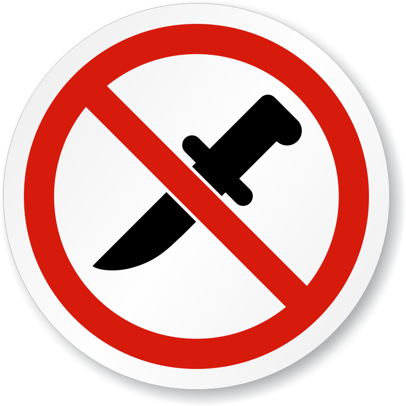 No Knife Iso Prohibition Sign - No Parking Signs Uk (800x800), Png Download