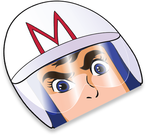 Image Of Peeking Speedracer - Cartoon (960x720), Png Download
