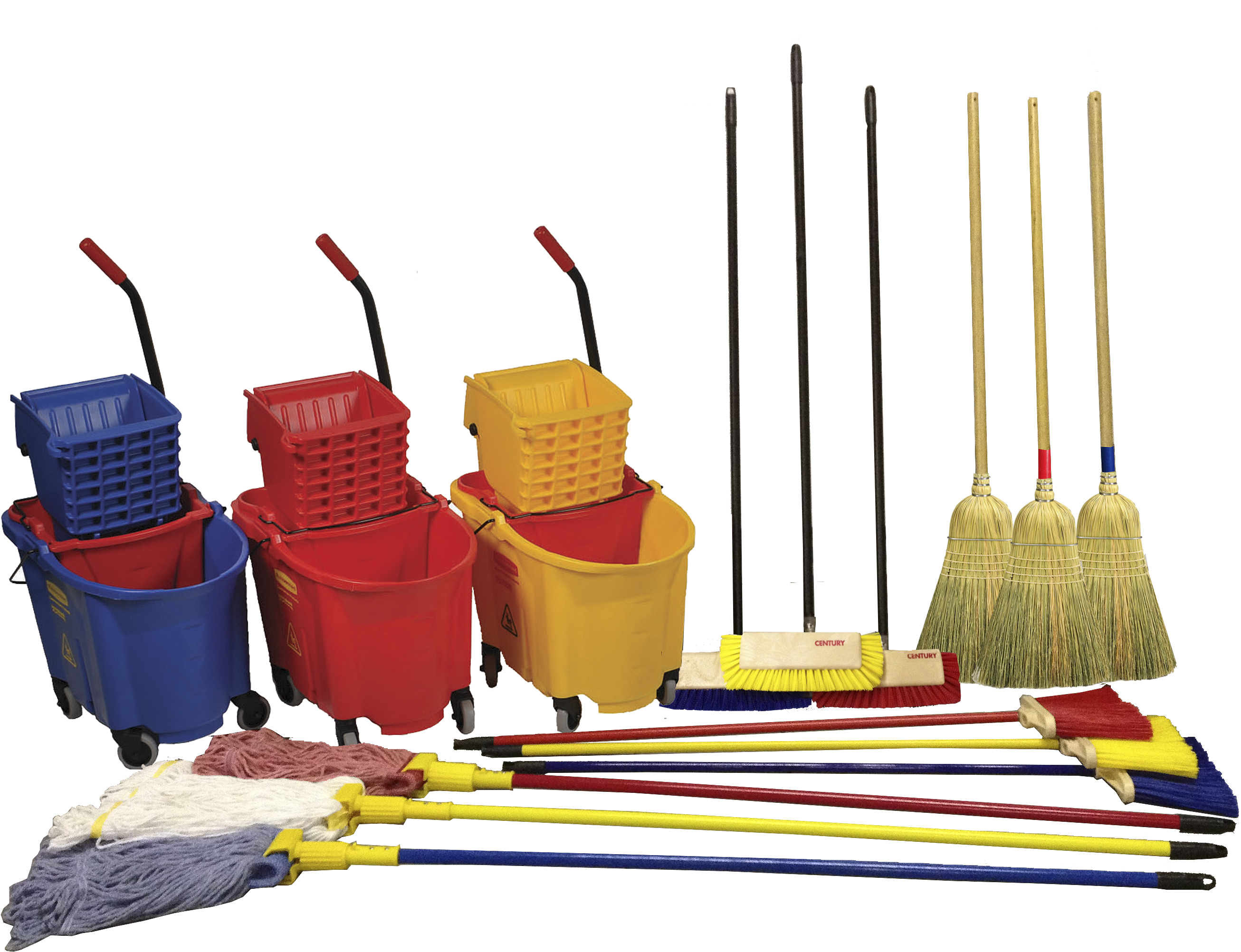 Cleaning Supplies Clipart - Brooms And Mops Png (2658x2304), Png Download