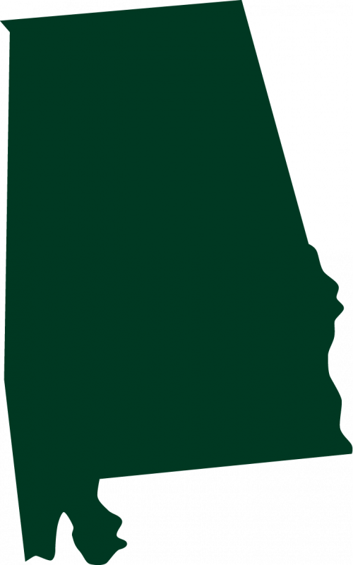 Alabama Clip Art Football - Green State Of Alabama (500x800), Png Download