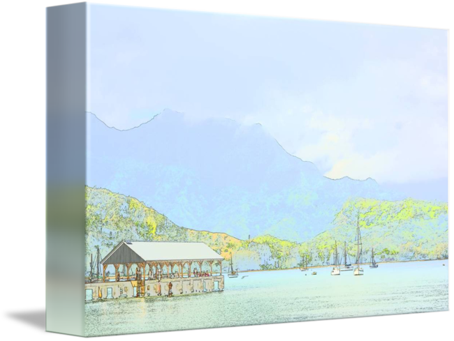 Pier Drawing Watercolor Png Stock - Drawing (650x489), Png Download