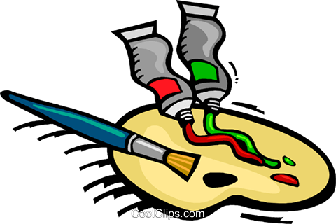 Artists Supplies, Paint, Brushes Royalty Free Vector - Paint Pallet (480x320), Png Download