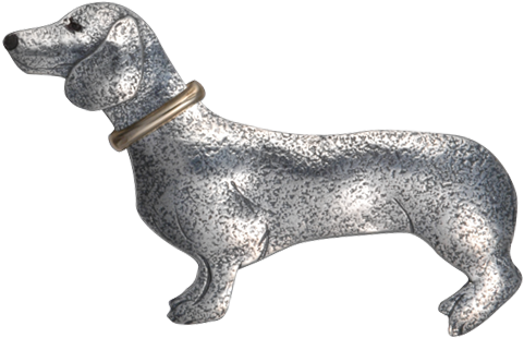 Dachshund W/ Collar Pin (640x640), Png Download