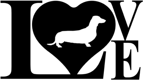 Dog Love Dachshund Wiener Decal Sticker - Black And White Dachshund Dog Vector (480x480), Png Download