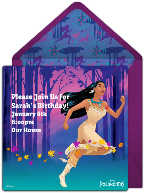 Pocahontas Online Invitation - Pocahontas (650x650), Png Download