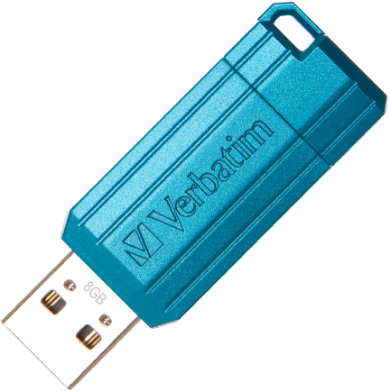 Usb 2 - - Verbatim 32gb Pinstripe 32gb Usb 2.0 Blue Usb Flash (432x434), Png Download