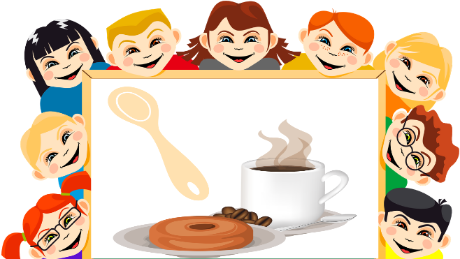 Coffee And Doughnut - School First Day Clipart (740x370), Png Download