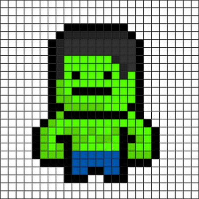 Incredible Hulk Grid - Minecraft Superhero Pixel Art (400x400), Png Download