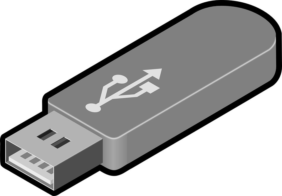 Usb Flash Clipart Outline - Usb Flash Drive Clipart (614x428), Png Download