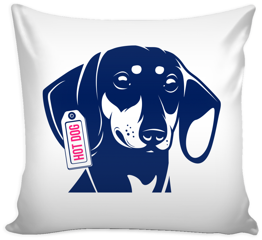 "hot Dog" Dachshund Pillow Case - Dachshund Vector (1024x1024), Png Download