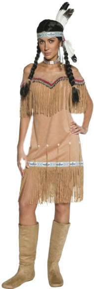 Western Indian Lady Costume - Indian Squaw Fancy Dress (366x580), Png Download