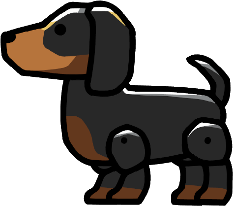 Dachshund - Scribblenauts Unlimited Dogs (483x429), Png Download
