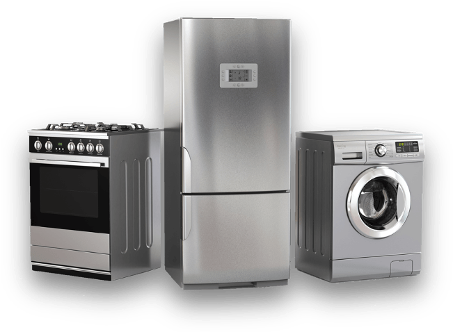 Stove Washing Machine And Fridge (650x488), Png Download