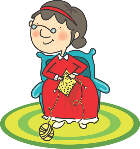 On Wednesdays, We Will Have Open Knitting And Crocheting - Бабушка Png (451x480), Png Download