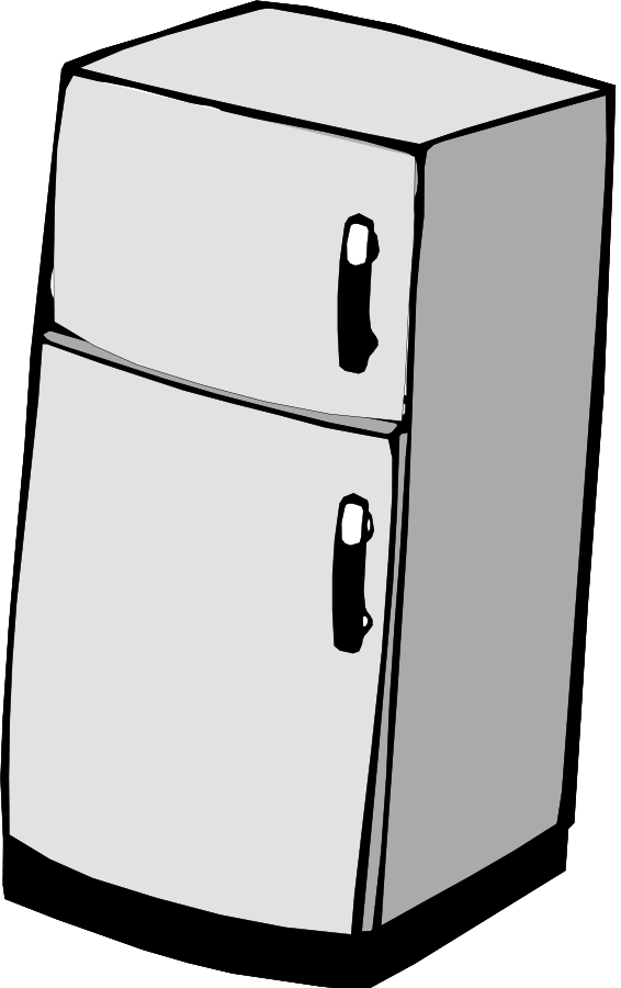 Cartoon Refrigerator The Resolution - Refrigerator Clipart (566x900), Png Download