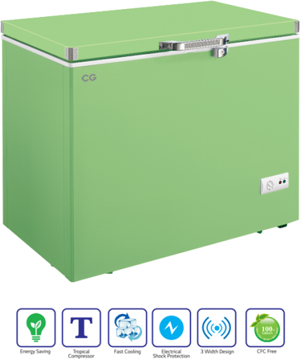 Cg Refrigerator Chest Freezer Hard Top 250 Ltr Cg-df2503hg - Freezer (500x510), Png Download